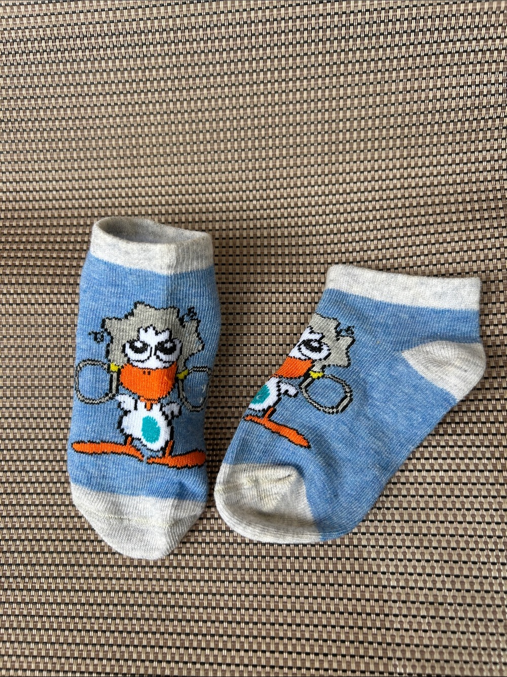 Blue Cartoon Duck Baby Socks - Pair